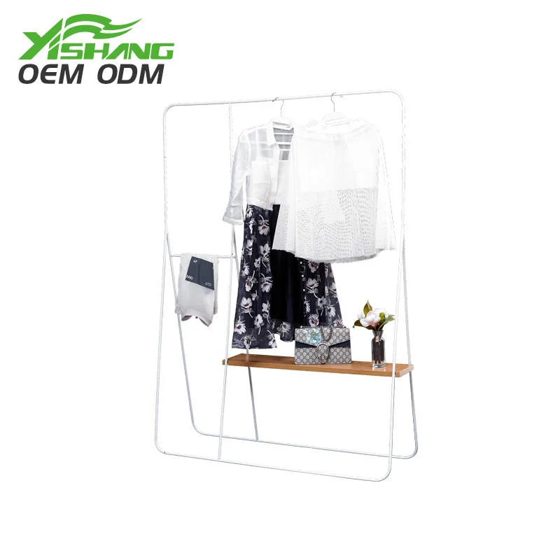 Yishang Hot Selling Steel Garment Coat Rack Portable Clothes Hanger Stand Display Shelf Metal Garment Rack