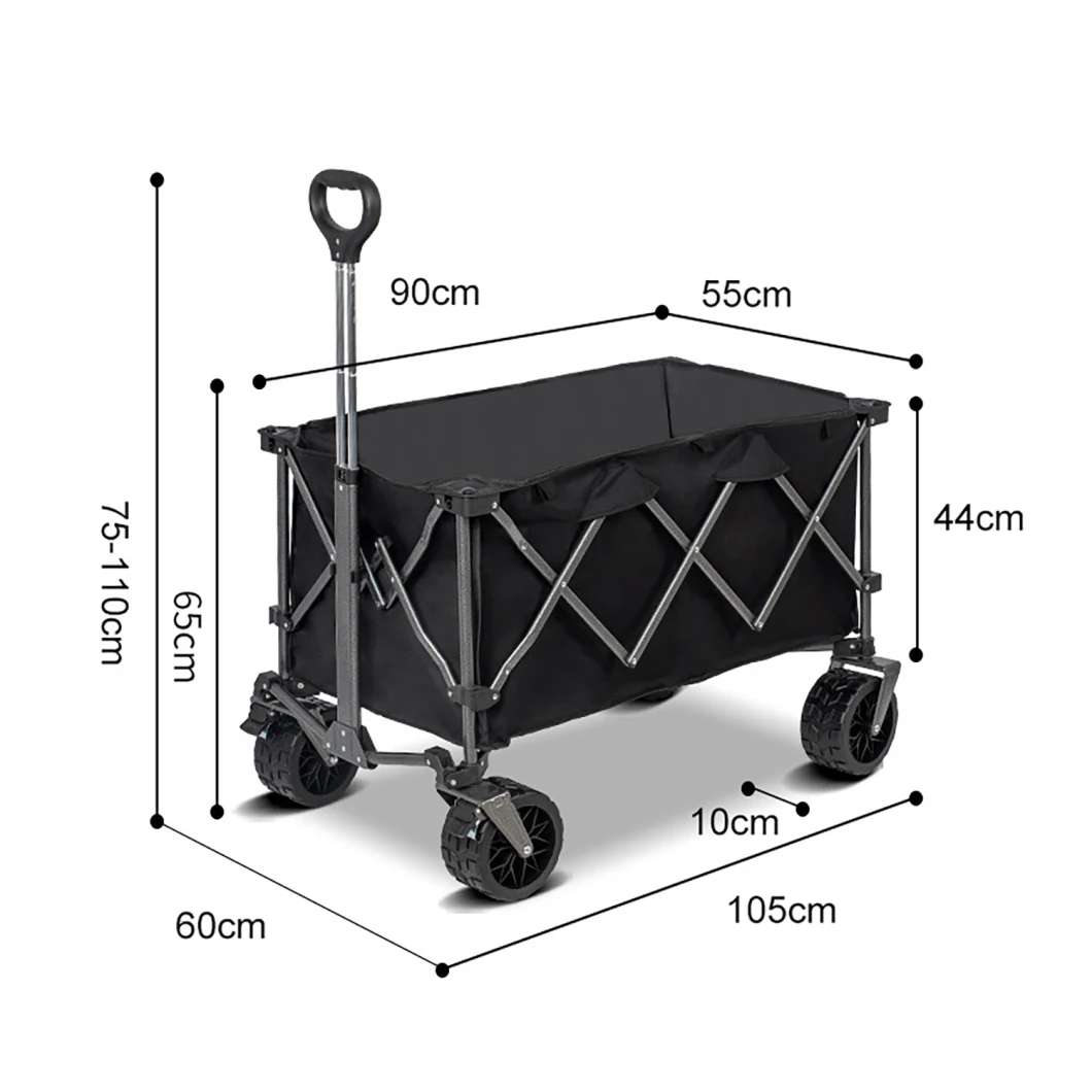 Portable Folding Beach Wagon Trolley Cart Foldable Utility Camping Steel Garden Stroller Hand Cart Trolleys for Outdoor