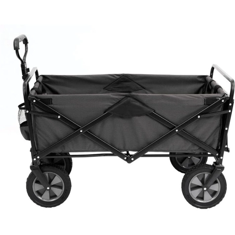 Adjustable Handle Folding Table Drink Holders Carts Collapsible Outdoor Utility Wagon Trolley