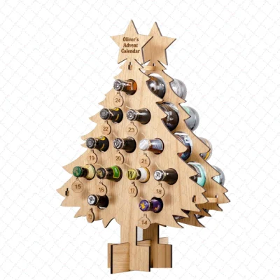 Customized High Quality Countertop Wood Wine Bottle Display Stand Rack for Christmas Day