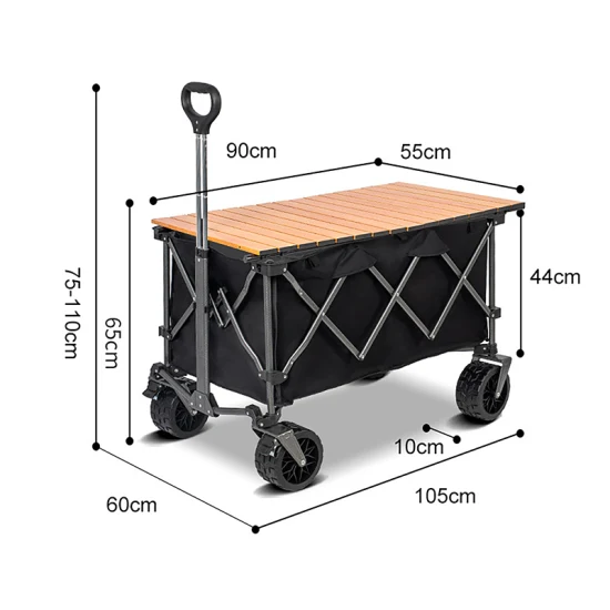 Portable Folding Beach Wagon Trolley Cart Foldable Utility Camping Steel Garden Stroller Hand Cart Trolleys for Outdoor