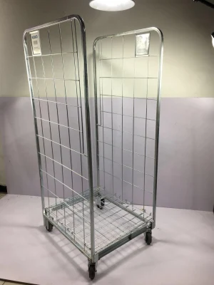 Warehouse Wire Mesh Transport Rolling Cage Securtiy Cart