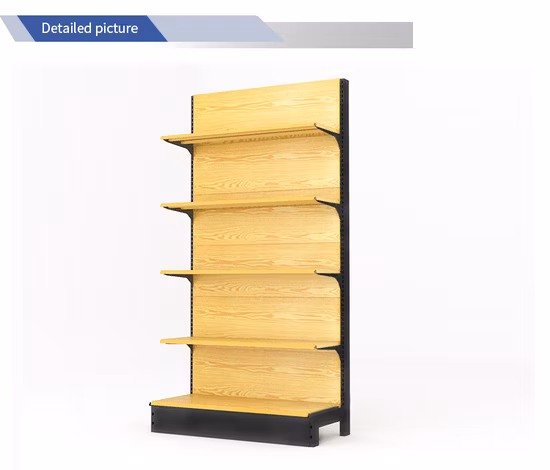 China Factory Wholesale Good Quality Wood Grain Shelves Grocery Store Display Racks