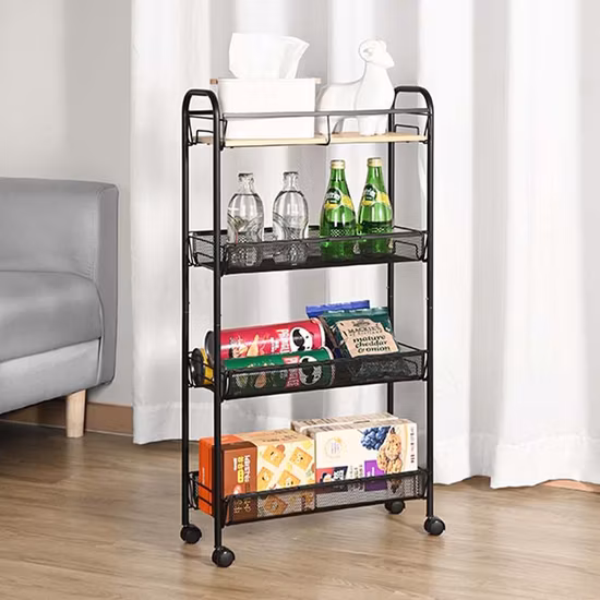 3 Tier Storage Cart Mobile Shelving Rolling Utility Storage Cart