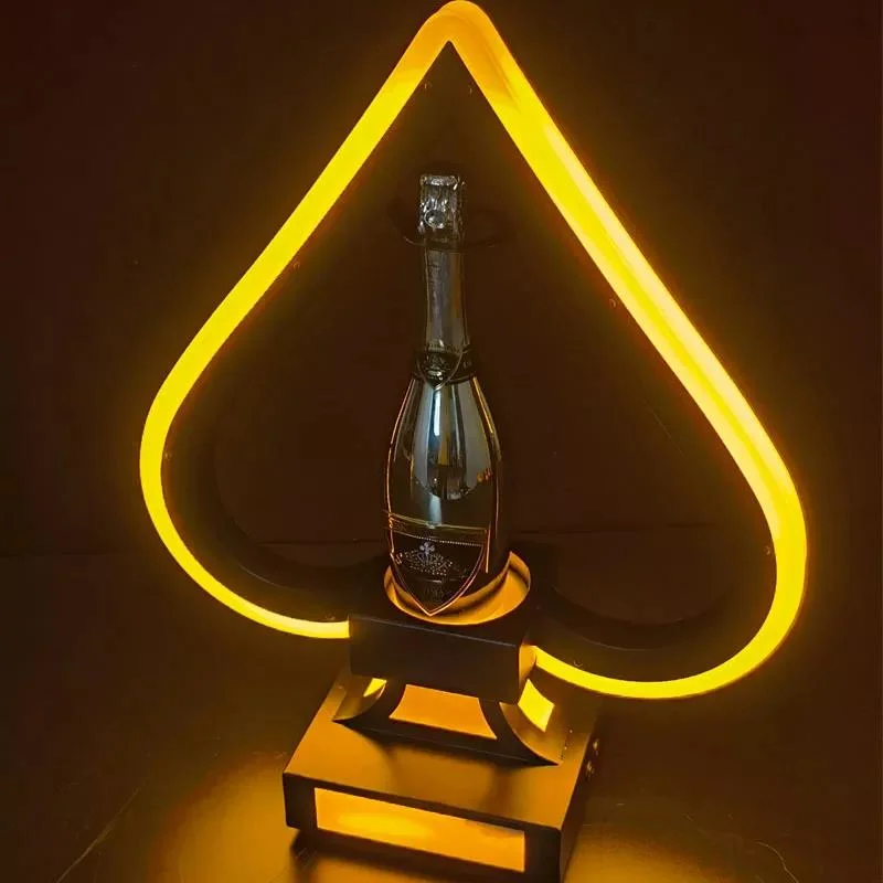 New LED Acrylic Beer Liquor Bottle Drink Senior Champagne Light up Display Rack Wine Bottle Display Holder