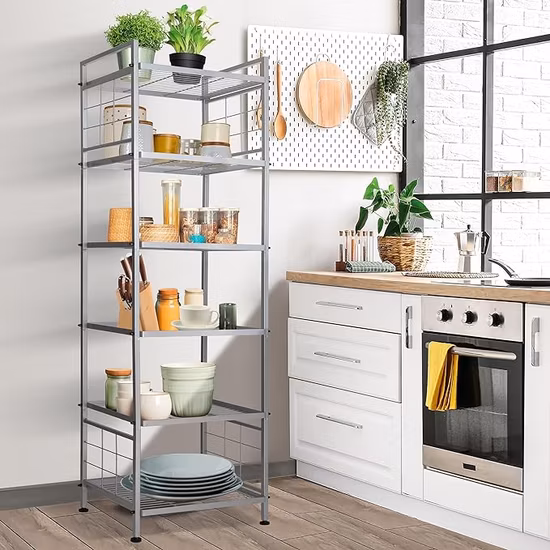 Metal Storage Rack, Wire Shelving Unit for Laundry Bathroom Kitchen Pantry
