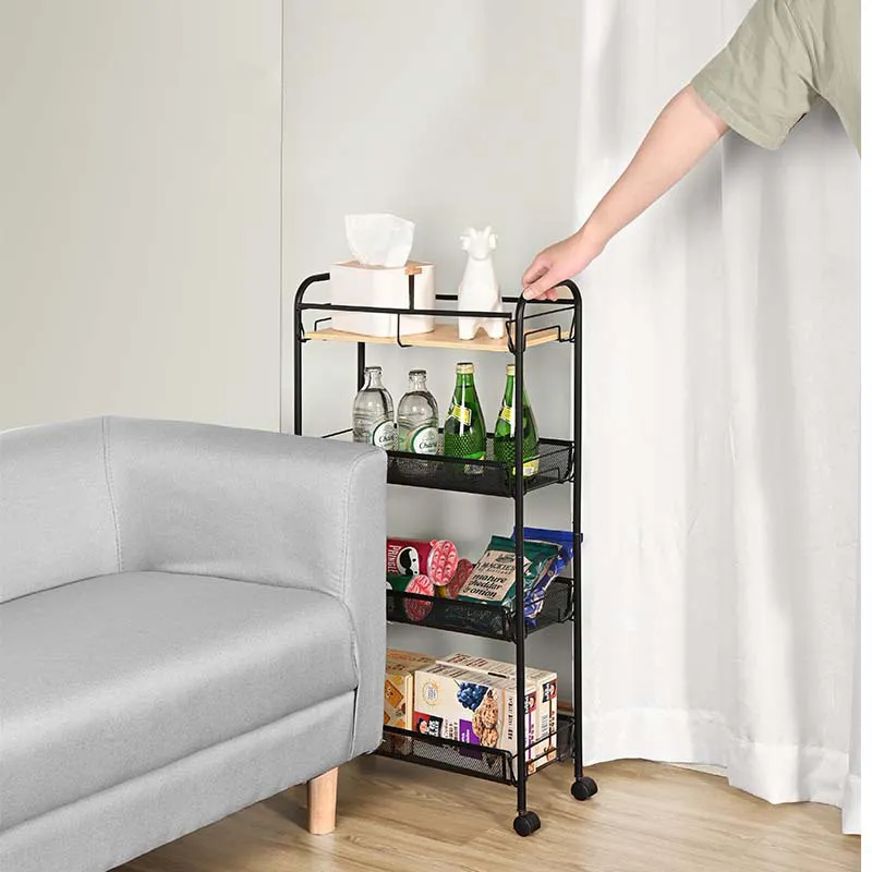 3 Tier Storage Cart Mobile Shelving Rolling Utility Storage Cart
