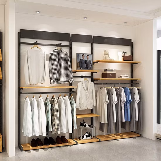 Custom Clothing Stand Rack Apparel Retail Clothes Shelving Garment Display Rack Clothing Store Furniture